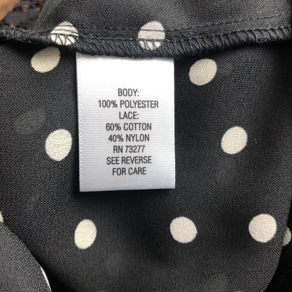 Candie's Womens Top Medium Polka Dot Tie Front Flowy Relaxed Casual Party Event - Picture 9 of 10